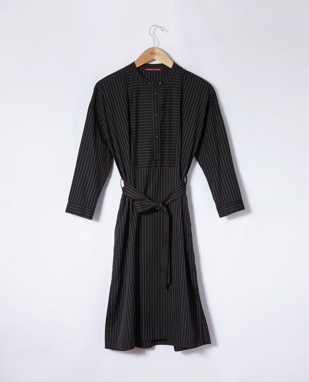Kleid mit Mao-Kragen Schwarz