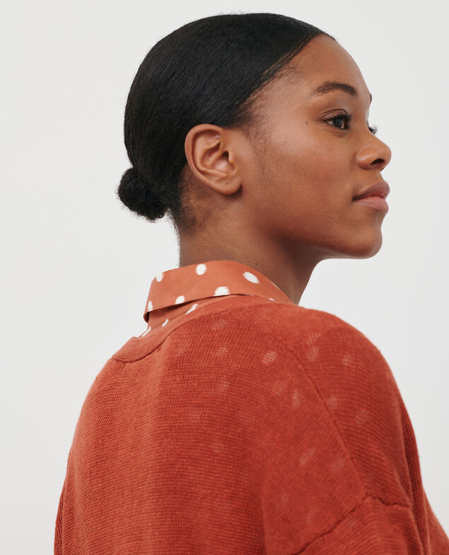 Cardigan aus Leinen 29 dark orange