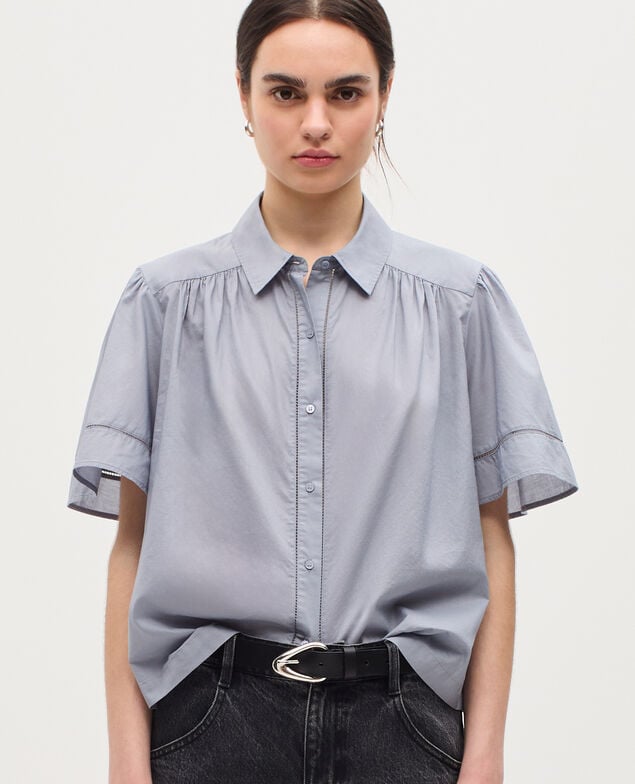 Bluse aus Baumwoll-Voile K040 tradewinds gray