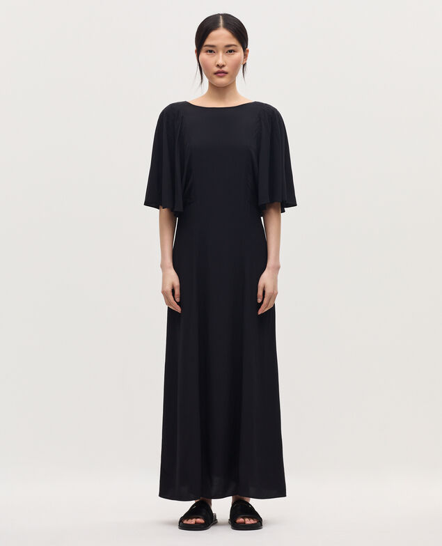 Langes fließendes Kleid H091 black beauty