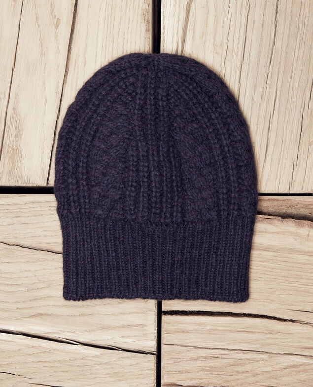 Strickmütze mit Zopfmuster Dark navy