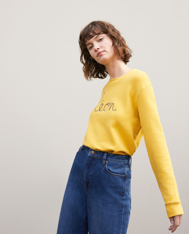 Sweatshirt mit Leon-Stickerei Golden spice/peacoat