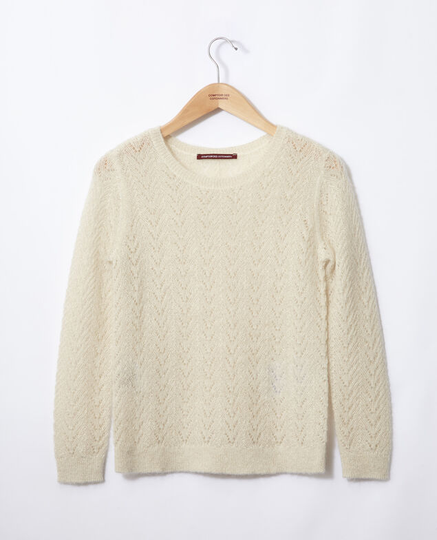 Pullover mit Mohair und Lurex Off white