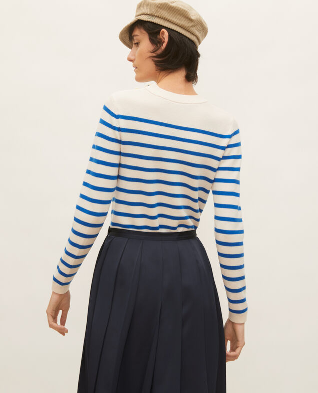 MADDY - Pullover aus Merinowolle im Marinelook Stripes princess blue gardenia