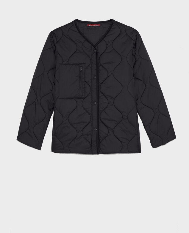 Weite Daunenjacke mit V-Kragen  Black beauty