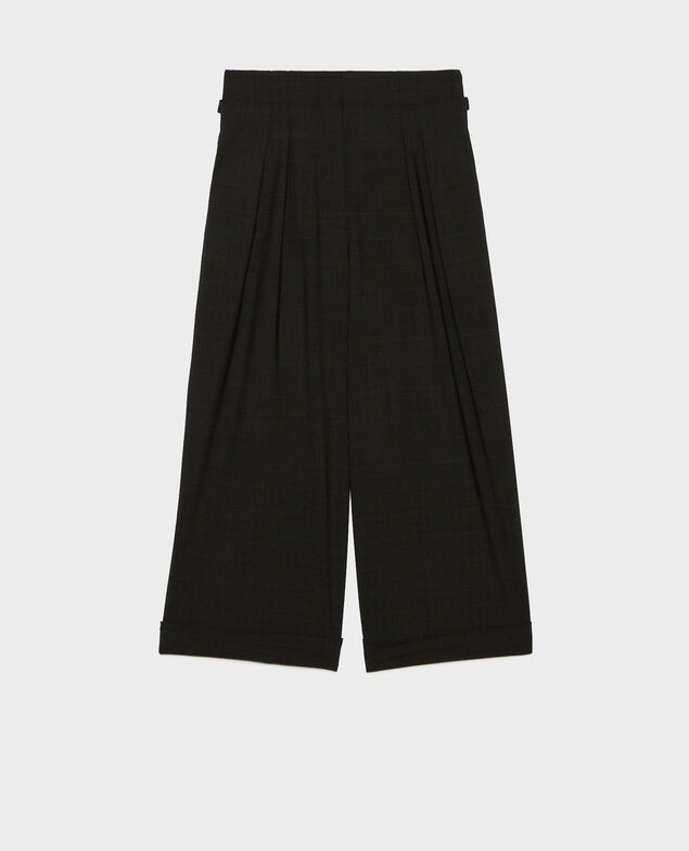 Faltenhose, kurz, gefesselt, aus Prince of Wales-Wolle Check-wool-pattern-tailoring