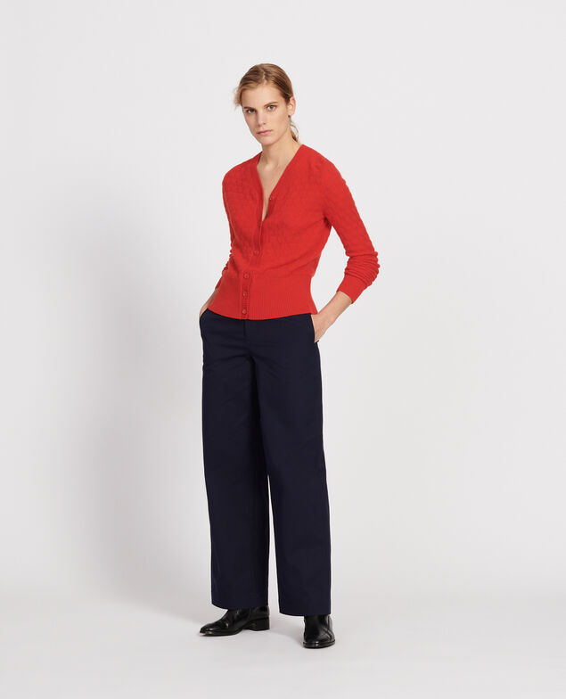 Cardigan mit V-Ausschnitt, 100 % Kaschmir  Fiery red