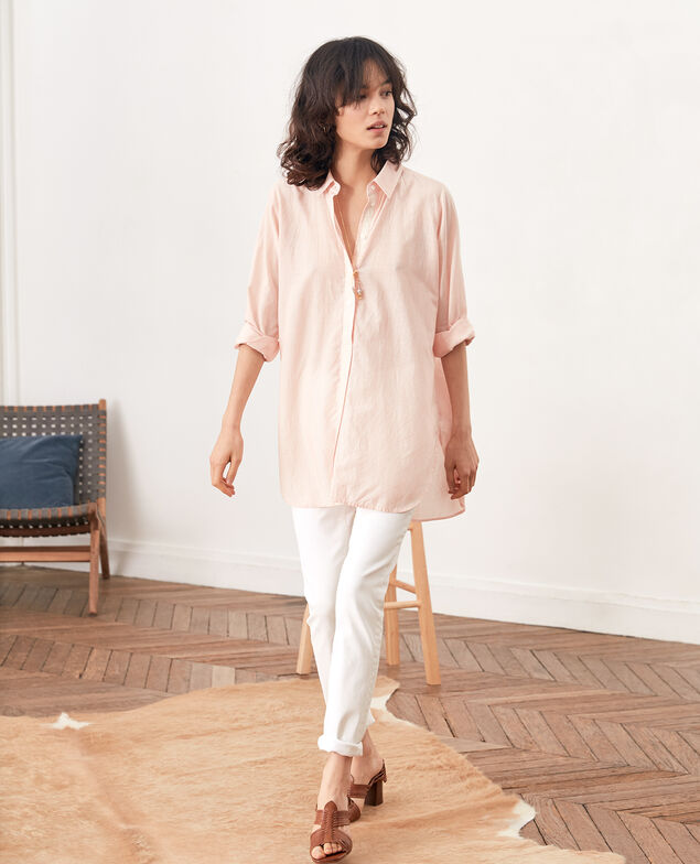 Gestreifte Oversize-Bluse Tangerine stripes