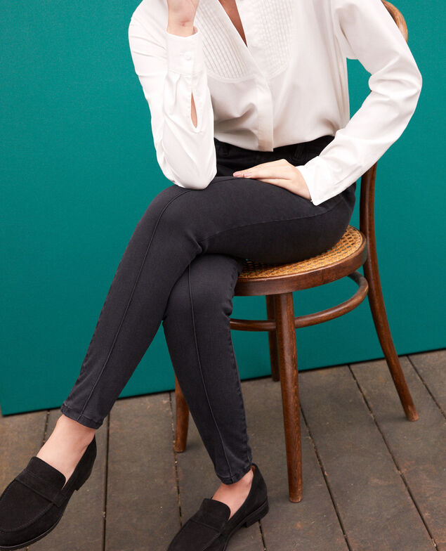 Skinny-Jeans mit 7/8-Cropped-Länge Schwarz