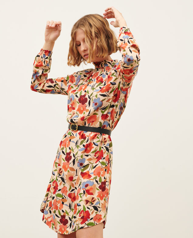 AGLAE - Fließendes gemustertes Kleid 8857 31 beige print