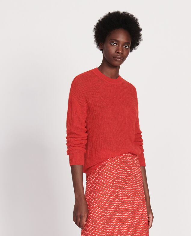 Pullover aus Baby-Alpaka Fiery red