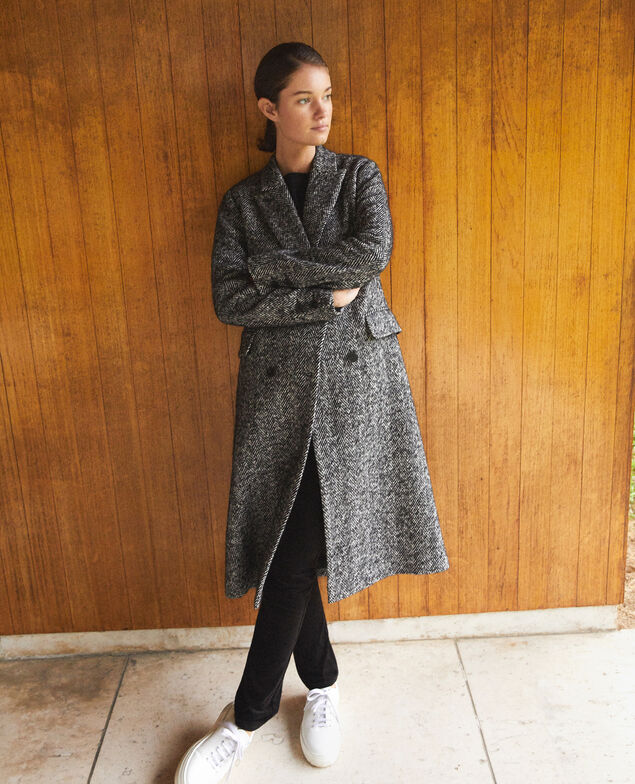 Zeitloser Tailoring-Mantel Schwarz