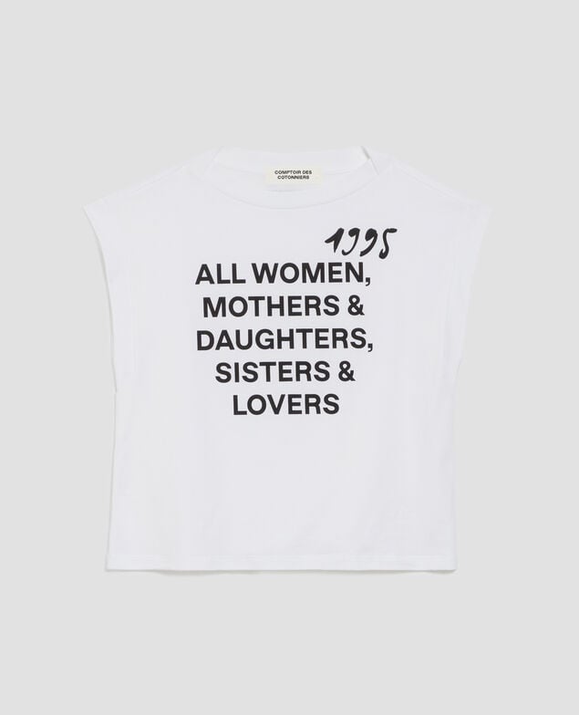 Boxy T-Shirt aus Baumwolle J001 white base words