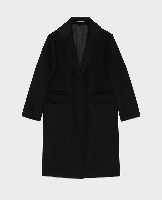 Maskuliner Mantel aus Wolle und Kaschmir Black beauty