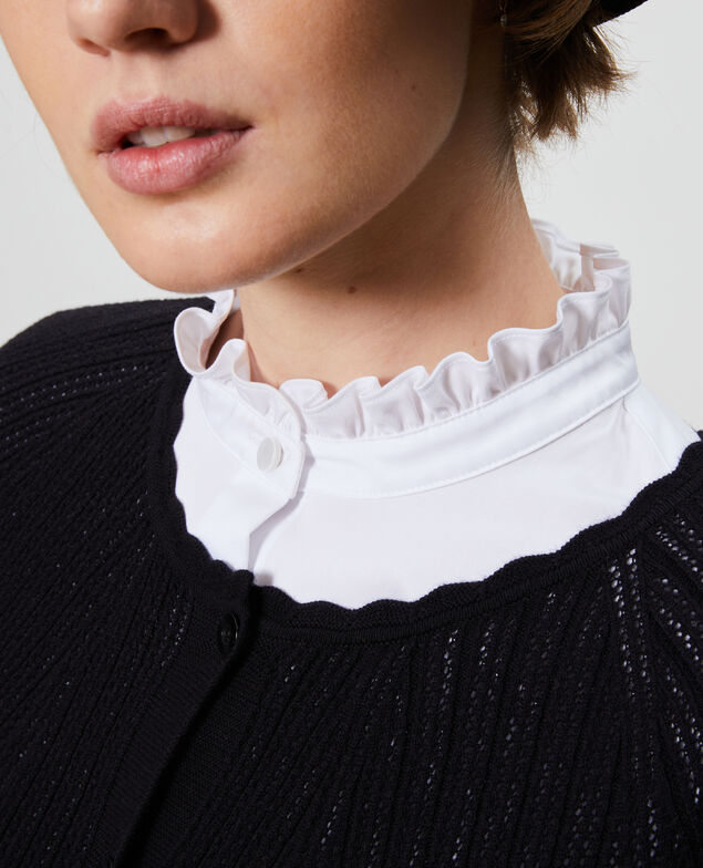 Spitzencardigan aus 3D-Strick Black beauty