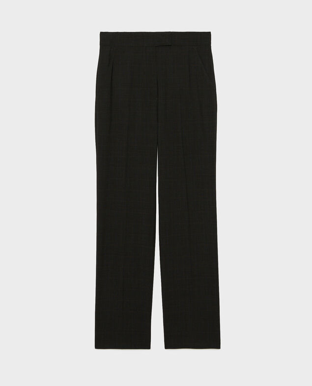 MARCELLE - Hose gerade Hose aus Prince of Wales-Wolle Check-wool-pattern-tailoring