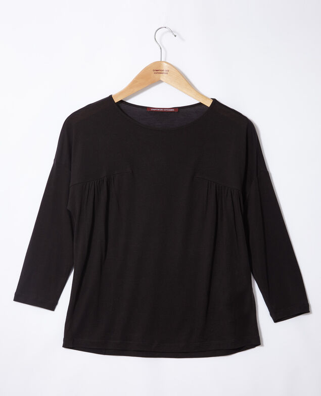 T-Shirt mit Rundhalsausschnitt Schwarz