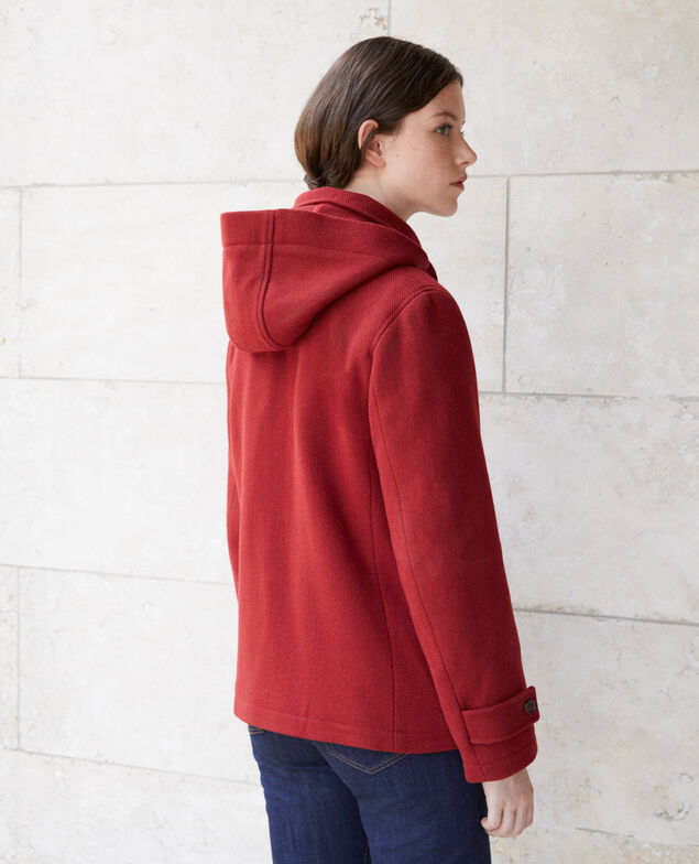 Kurzer Mantel im Dufflecoat-Stil Rot
