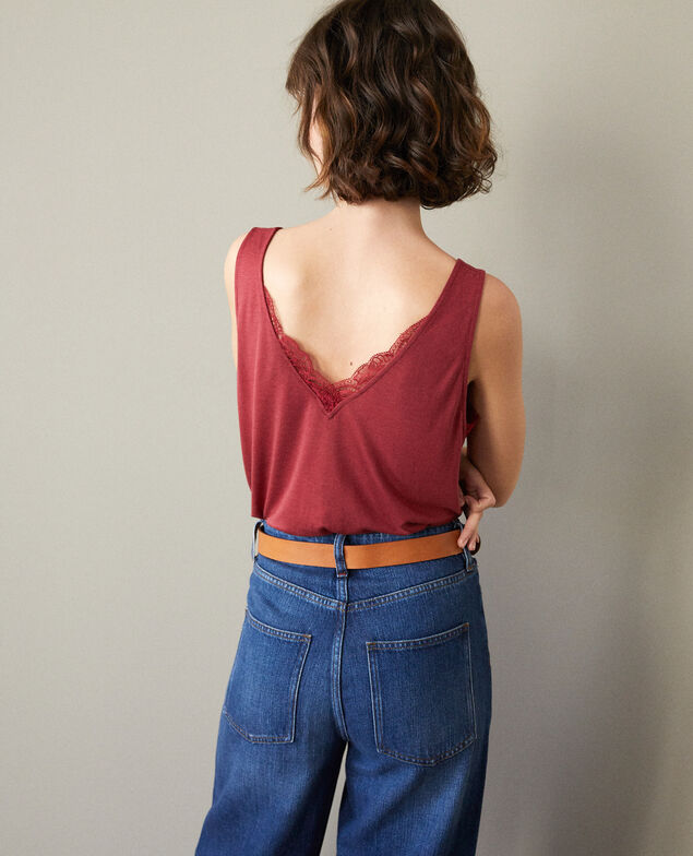 Top mit Spitze Rio red