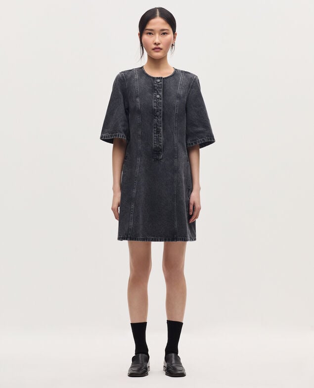 Kurzes Kleid aus Baumwolle K081 dark gray