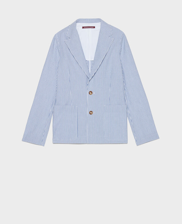 Blazer aus Baumwolle Seersucker stripes