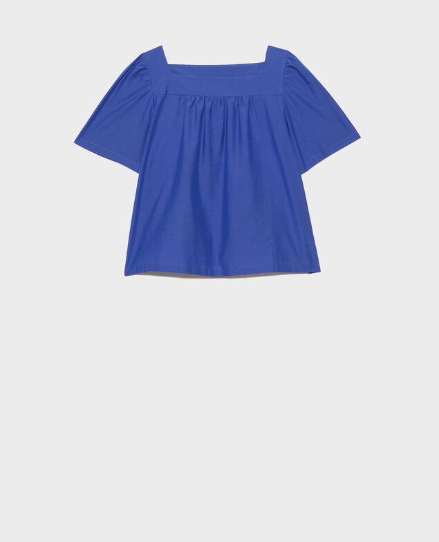 Oberteil aus Baumwolle und Seide. Royal blue