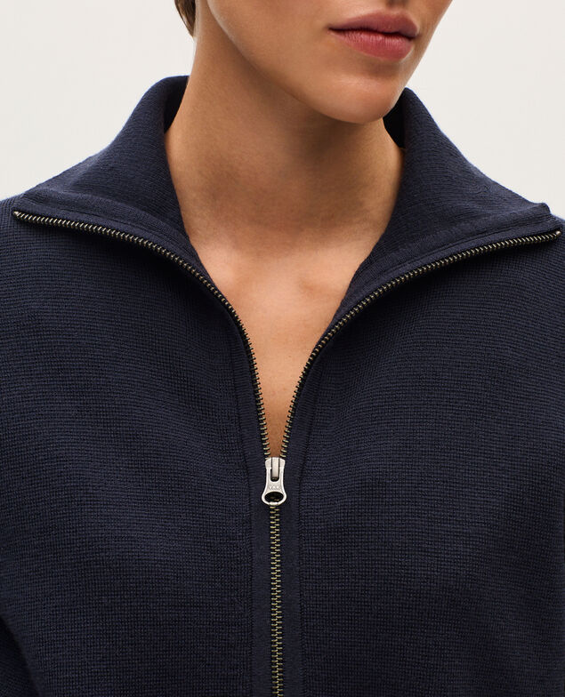 Cardigan aus Merinowolle mit Reißverschluss H695 night sky
