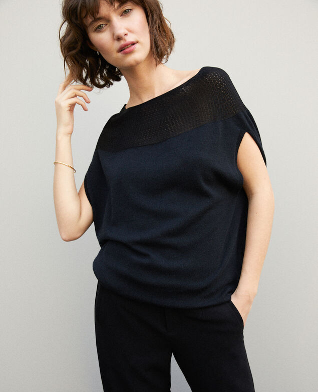 Whole Garment Pullover in Kugelform Noir