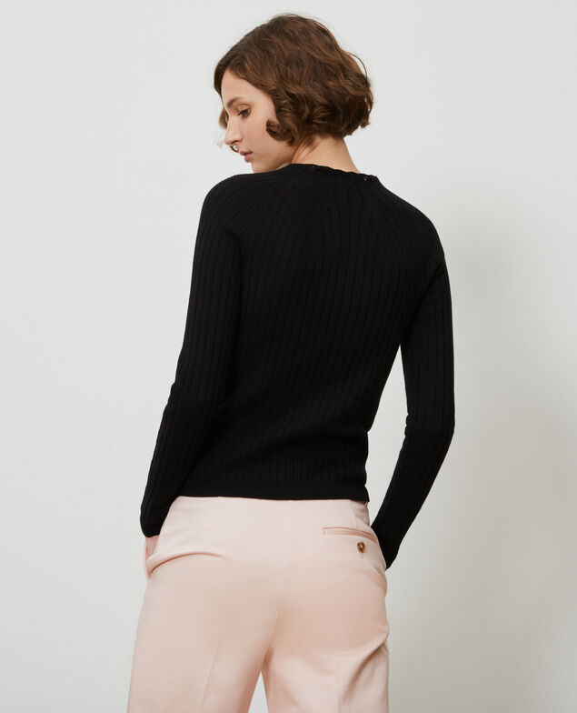 Spitzenpullover aus 3D-Strick Black beauty