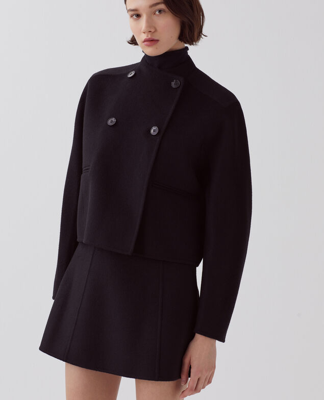 Kurze, doppelseitige Jacke H091 black beauty