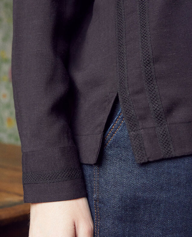 Bestickte Bluse Noir