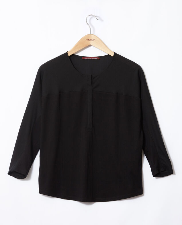 T-Shirt aus Bimaterial Noir
