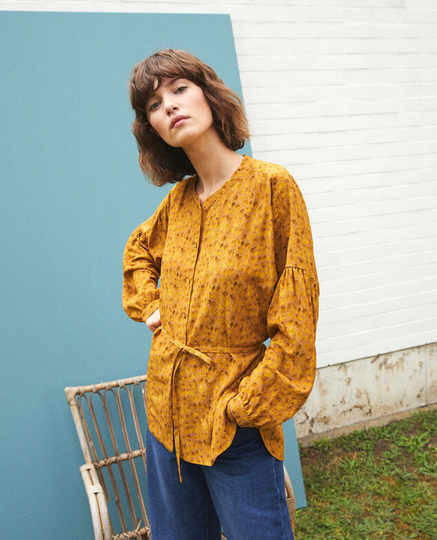 Bluse mit weitem Schnitt Ld golden spice