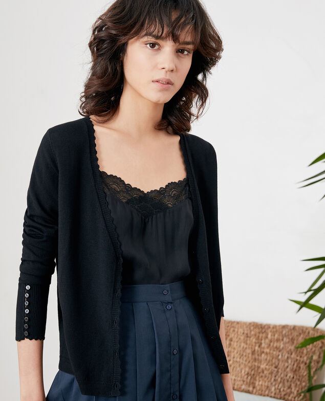 Feiner Cardigan aus Wolle Noir