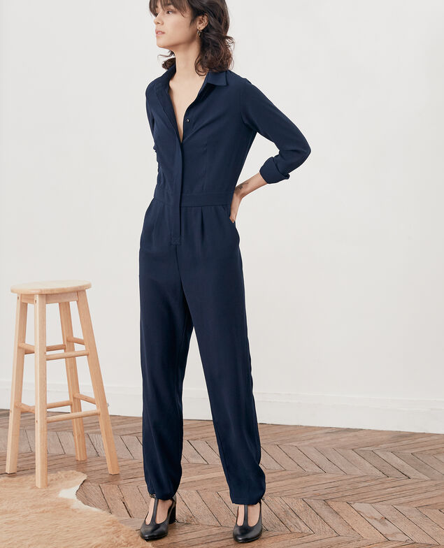 Fließender Jumpsuit Navy
