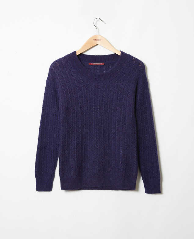 Pullover aus Zierstrick Evening blue