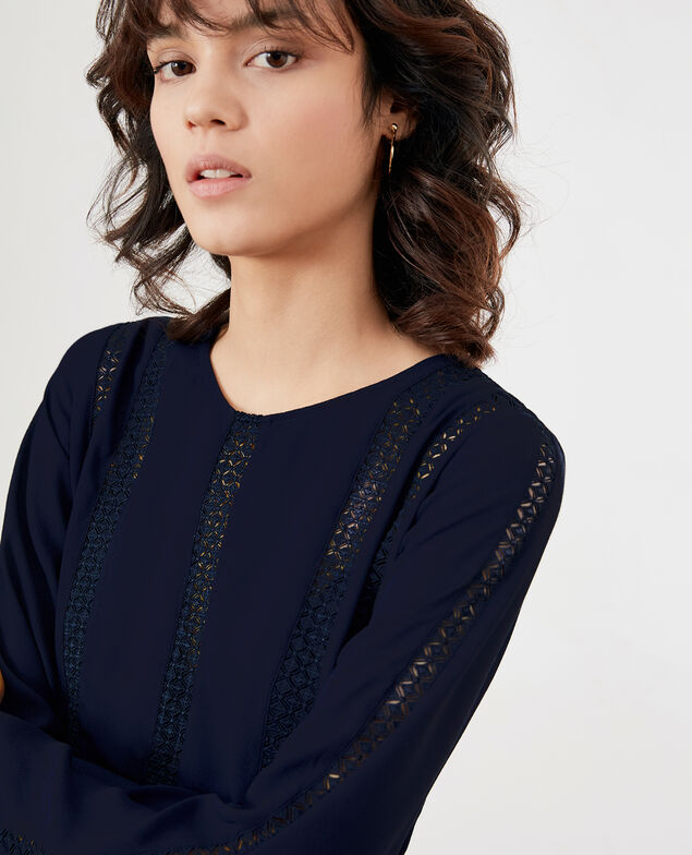 Kleid mit Spitze Marine