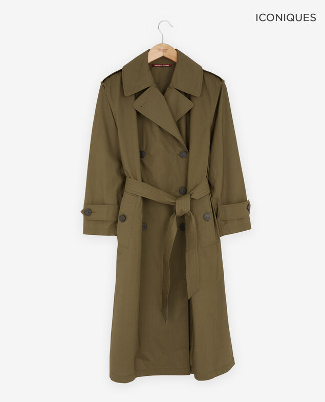 Loose fitTrenchcoat Dark kaki