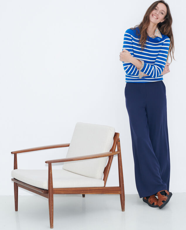 YVONNE - Hose weit und mit hoher Taille Night sky