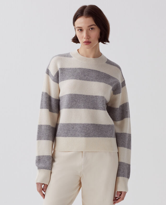 - Pullover aus Wolle I014 st grey/white