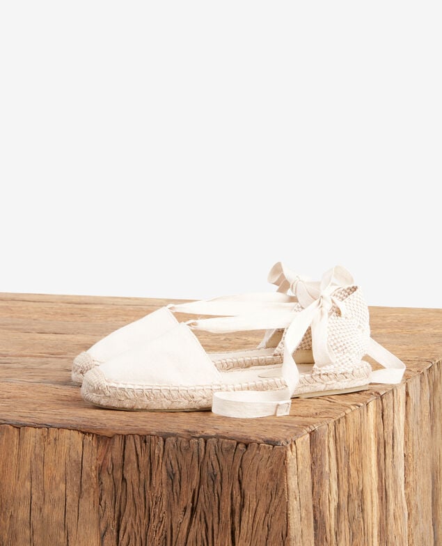 Flache Espadrilles Ecru/sailor stripes