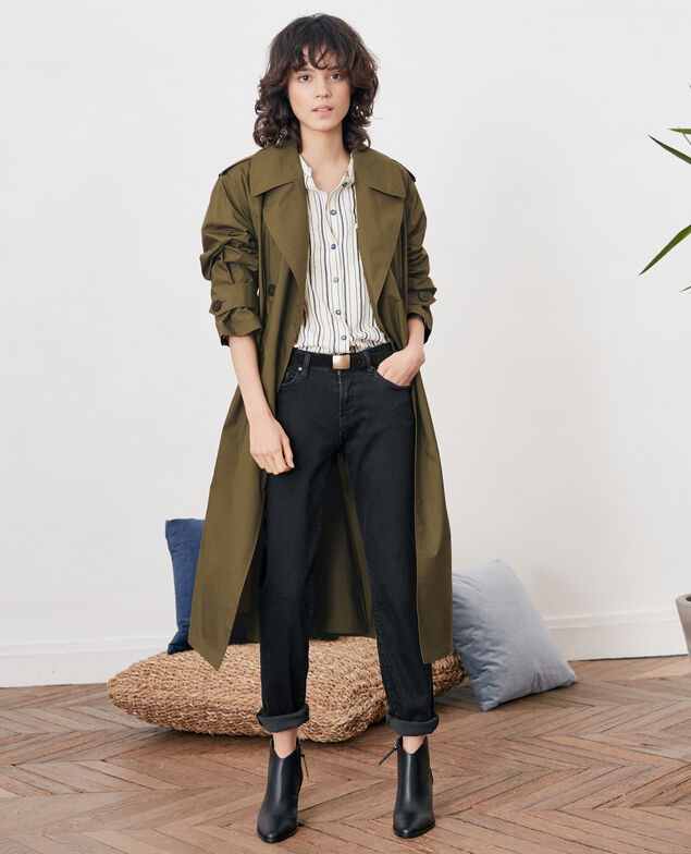 Loose fitTrenchcoat Dark kaki