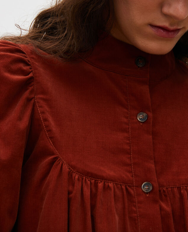 Weites Samtkleid mit Brusteinsatz  Brandy brown