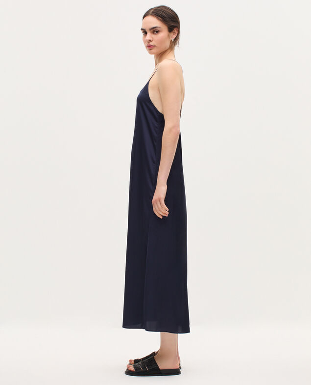Langes satiniertes Nuisette-Kleid H695 night sky