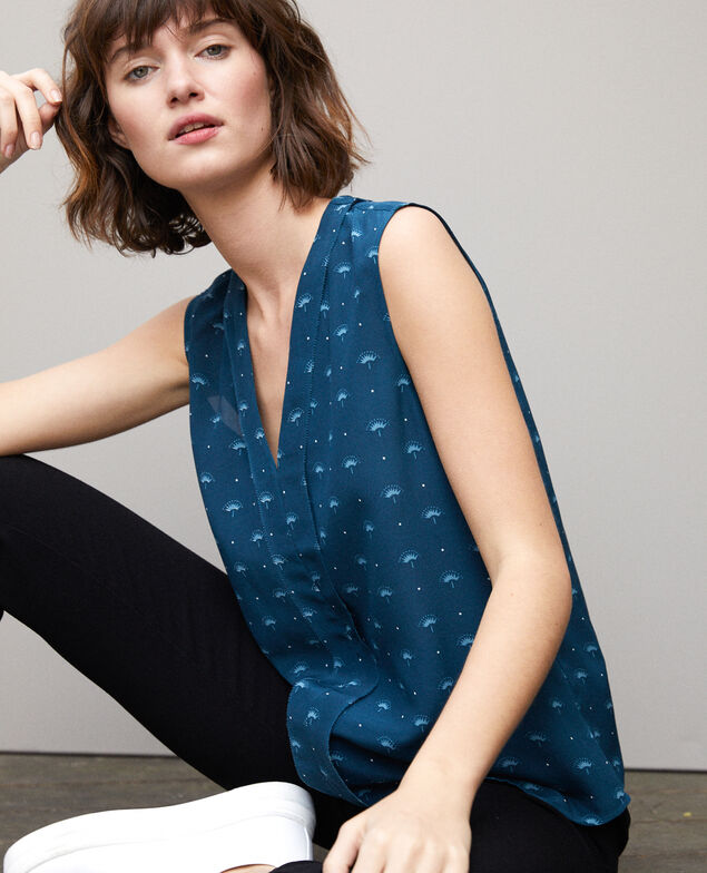 Ärmelloses Top Blau
