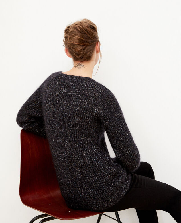 Pullover mit Mohair und Lurex Schwarz