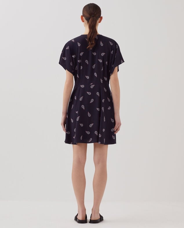Kurzes Kleid mit fließendem Fall J693 ma paisley navy