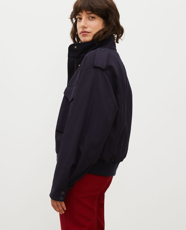  Bomberjacke aus Wollgabardine Night sky