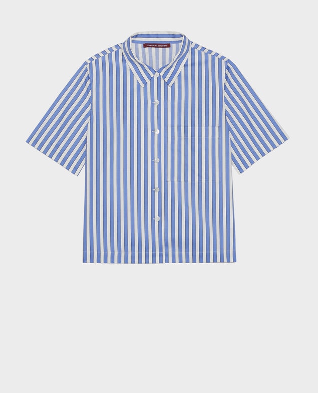 Baumwollbluse Stripes light grey persian jewel