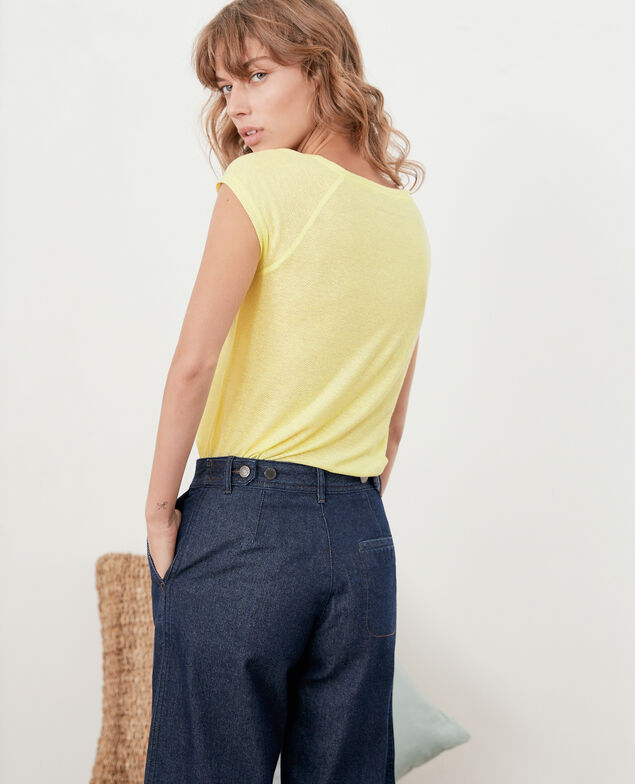 Irisierendes T-Shirt aus Leinen Lemonade